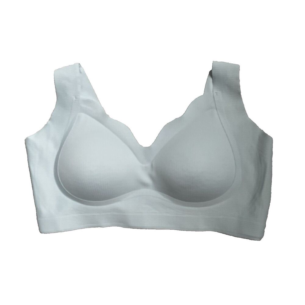 Wireless Full Coverage Bra Supportive Comfort Spandex Light Blue Size 3XL
